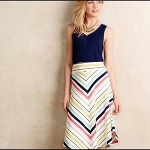 Anthropologie Maeve Chevron Skirt